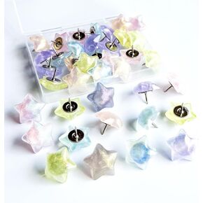 Thumb Tacks, Decorative Push Pins and Tacks for Bulletin Board,25Pcs Star-Shaped Thumbtacks, Ideal Desk Accessories for Office Decor,Home and School (Luminous Star) in Saudi Arabia