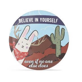 صدق في نفسك مغناطيس jackalope ، 2.25 "جولة غرب Cryptid Cryptid Magnet ، هدايا رعاة البقر اللطيفة مع اقتباس مضحك in Kuwait