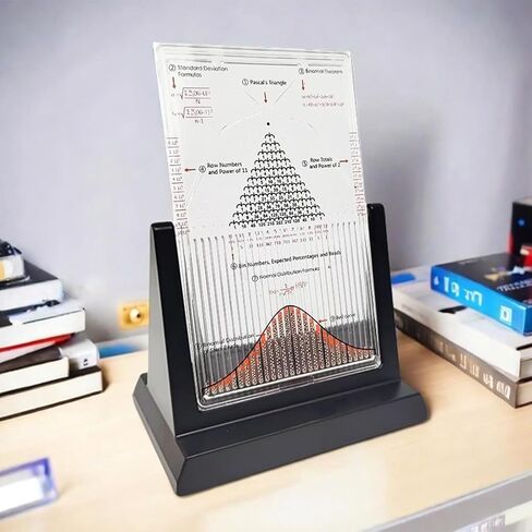 لوحة المكتب جالتون ، أداة تجربة القانون الإحصائية الفعالة ، نموذج عرض التوضيح مع منحنى الجرس ، التوزيع العشوائي ، للفيزيائي. in Saudi Arabia