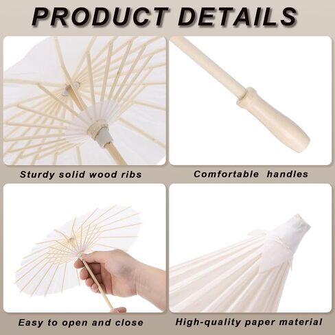 Meccanixity 6 PCS Paper Mybrellas ، 23.6 "Paper Parasol DIY Plaint Painting Paint in Saudi Arabia