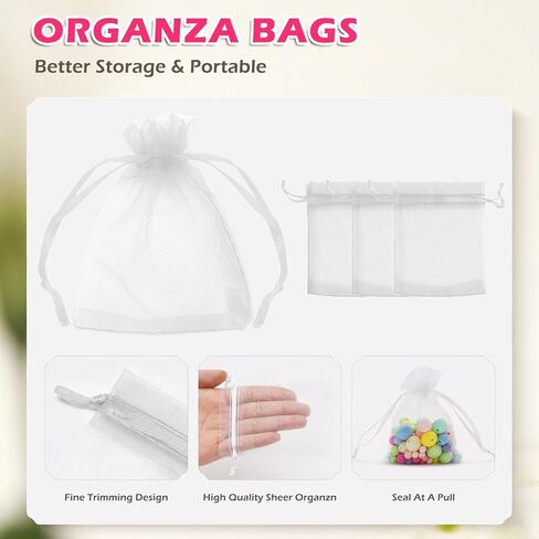 ANZNKU 50 Pack White Orgricza Bags 3 × 4 بوصة ، حقيبة هدايا صغيرة شبكية. in Kuwait