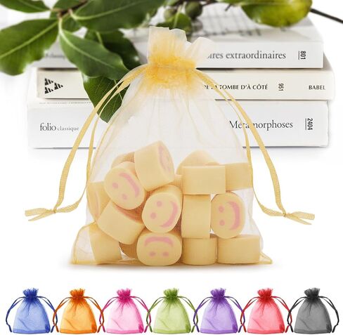 ANZNKU 50 Pack White Orgricza Bags 3 × 4 بوصة ، حقيبة هدايا صغيرة شبكية. in Kuwait