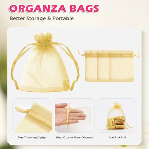 ANZNKU 50 Pack White Orgricza Bags 3 × 4 بوصة ، حقيبة هدايا صغيرة شبكية. in Kuwait