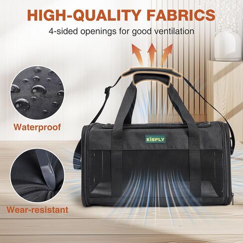 TSA Approved Pet Carrier in Cabin, 17"x11"x9.5" Soft Cat Carriers for Small Cats up to 12 lb, Top-Open Portable Dog Carrier with Litter Box and Anti-Scratch Mesh for Puppy up to 10 lb, Blue in Kuwait
