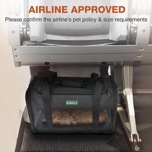TSA Approved Pet Carrier in Cabin, 17"x11"x9.5" Soft Cat Carriers for Small Cats up to 12 lb, Top-Open Portable Dog Carrier with Litter Box and Anti-Scratch Mesh for Puppy up to 10 lb, Blue in Kuwait