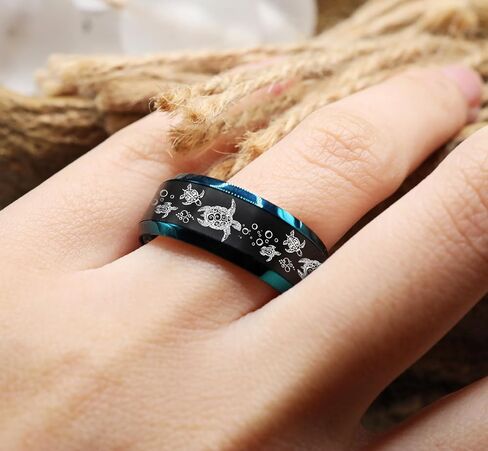 Sea Turtle Wedding Band Sea Turtle Jewelry Tortoise Ring Ocean Turtle Wedding Ring Swimming Turtle Ring Sea Ring Seashell Ring - 10mm in Saudi Arabia