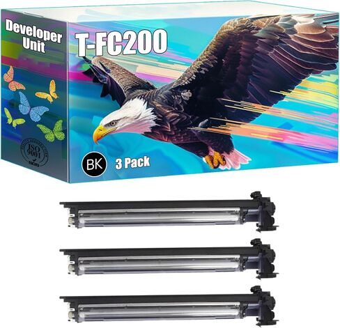 T-FC200 Developer Unit Compatible for Toshiba E Studio 2000AC 2500AC Printers, High Yield 80000 Pages, Bright Colors Clear Printing (2 Pack Black) in Kuwait