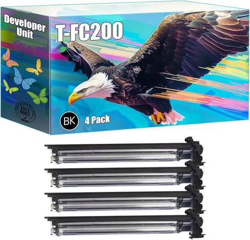 T-FC200 Developer Unit Compatible for Toshiba E Studio 2000AC 2500AC Printers, High Yield 80000 Pages, Bright Colors Clear Printing (2 Pack Black) in Kuwait