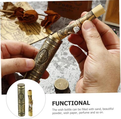 Metal Wish Paper Holder Tube for Wishing Decorative Round Wishing Paper Storage Creative for Couples Friends and Students Stylish Home Decoration in Kuwait