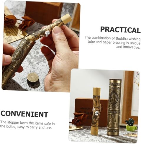 Metal Wish Paper Holder Tube for Wishing Decorative Round Wishing Paper Storage Creative for Couples Friends and Students Stylish Home Decoration in Kuwait