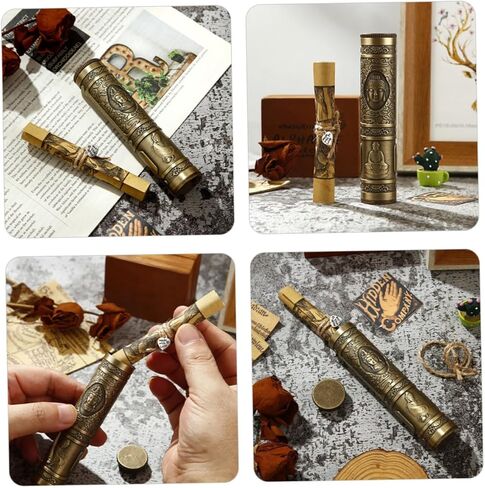Metal Wish Paper Holder Tube for Wishing Decorative Round Wishing Paper Storage Creative for Couples Friends and Students Stylish Home Decoration in Kuwait