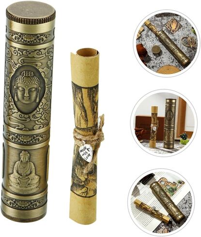 Metal Wish Paper Holder Tube for Wishing Decorative Round Wishing Paper Storage Creative for Couples Friends and Students Stylish Home Decoration in Kuwait