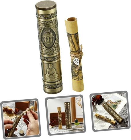 Metal Wish Paper Holder Tube for Wishing Decorative Round Wishing Paper Storage Creative for Couples Friends and Students Stylish Home Decoration in Kuwait