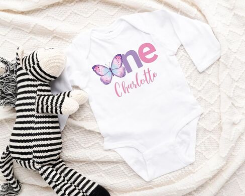 الفراشة الأولى قميص عيد ميلاد أو bodysuit طفلة عيد ميلاد أول زبدة ذبابة ذبابة توب رضيع الفتيات حفلة واحدة سنة واحدة in Saudi Arabia