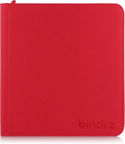 12 جيب سحاب الموثق ل 480 بطاقة تداول الأكمام - ألبوم جيوب تحميل جانبي - أرشيف مواد آمنة ومتوافقة مع TCG MTG و Sports Collectibles (RED) in Kuwait