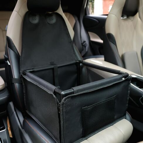 Dog Car Seats for Small Dogs,Pet Car Booster Seat with ，Frame Walls Extra Stable Waterproof Dog Box for Back and Front Seat,for Pet Up to 15 lbs in Kuwait