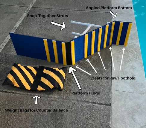 KHTS6310® Small Dog Pool Fun & Safety Ramp - The Original Made in USA in Saudi Arabia