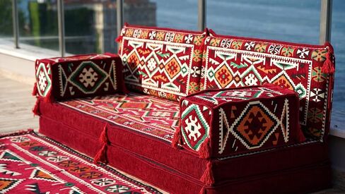 Modern Arabic Majlis Set, Floor Sofa Set, Ethnic Sofa, Arabic Jalsa, Moroccan Sofa, Sectional Sofa with Ottoman, Floor Cushion, Sofa Covers (Sofa Only, 8'' Thickness (20 cm)) in Saudi Arabia