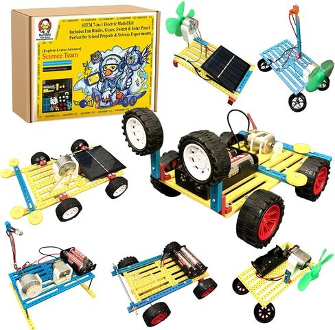 STEM Kits, STEM Toys for Kids Ages 8-14, 7-in-1 Solar Motor Science Kits for Kids, Engineering Building Kit, Solar Car Building Kit, Solar Fan Project, Gifts for Boys Girls 8 9 10 11 12 13 14 Year Old in Saudi Arabia