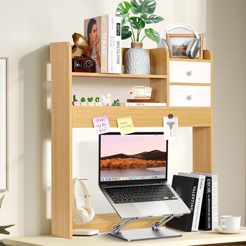 ygyqz wood desk shelf منظم ، قفص المكتب فقط ، رف كتاب لـ Comuputer Display Storage Storage Store للمكتب ، المنزل ، النوم in Kuwait