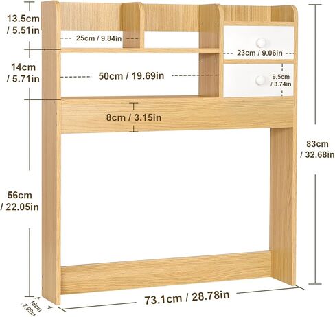 ygyqz wood desk shelf منظم ، قفص المكتب فقط ، رف كتاب لـ Comuputer Display Storage Storage Store للمكتب ، المنزل ، النوم in Kuwait
