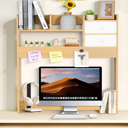 ygyqz wood desk shelf منظم ، قفص المكتب فقط ، رف كتاب لـ Comuputer Display Storage Storage Store للمكتب ، المنزل ، النوم in Kuwait