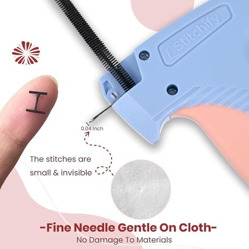 Stitchfy Stitch Gun Kit – 11 Piece for Clothes Tool Kit with 2500 Fasteners (1000 B 1000 W 500 Clear), Cutter, 6 Needles & Micro Tag Gun for All Fabric Types, DIY Sewing, Patching, and Fashion Design in Saudi Arabia