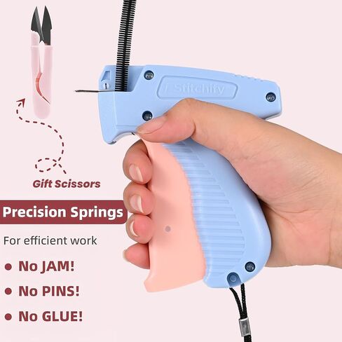 Stitchfy Stitch Gun Kit – 11 Piece for Clothes Tool Kit with 2500 Fasteners (1000 B 1000 W 500 Clear), Cutter, 6 Needles & Micro Tag Gun for All Fabric Types, DIY Sewing, Patching, and Fashion Design in Saudi Arabia