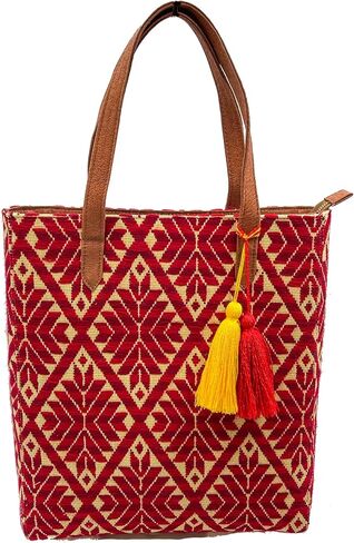 Tote Bag "Valentina", made by Jühue Artesanal, handmade bag made in Mexico, Pink tote bag, hand embroidery, unique piece, embroidered tote bag, Mexican embroidery, Made in Mexico in Saudi Arabia