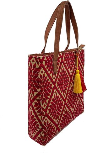 Tote Bag "Valentina", made by Jühue Artesanal, handmade bag made in Mexico, Pink tote bag, hand embroidery, unique piece, embroidered tote bag, Mexican embroidery, Made in Mexico in Saudi Arabia