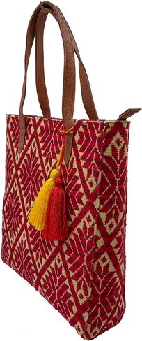 Tote Bag "Valentina", made by Jühue Artesanal, handmade bag made in Mexico, Pink tote bag, hand embroidery, unique piece, embroidered tote bag, Mexican embroidery, Made in Mexico in Saudi Arabia