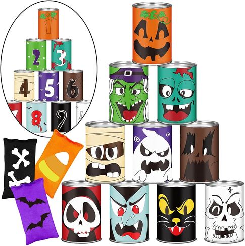 13 PCS Halloween Carnival Bean Bag Games for Kids and Come ، Halloween theme blughdown dan with 3 beal facs for trick or treat ، decor decore form in Kuwait