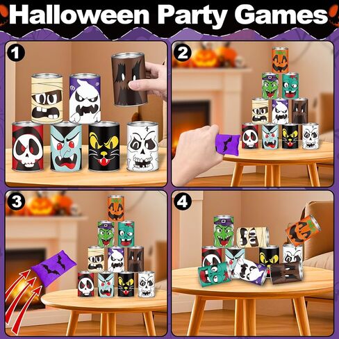 13 PCS Halloween Carnival Bean Bag Games for Kids and Come ، Halloween theme blughdown dan with 3 beal facs for trick or treat ، decor decore form in Kuwait
