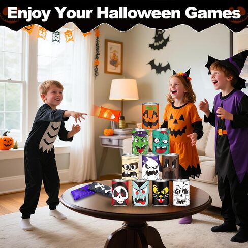 13 PCS Halloween Carnival Bean Bag Games for Kids and Come ، Halloween theme blughdown dan with 3 beal facs for trick or treat ، decor decore form in Kuwait