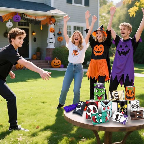 13 PCS Halloween Carnival Bean Bag Games for Kids and Come ، Halloween theme blughdown dan with 3 beal facs for trick or treat ، decor decore form in Kuwait