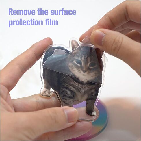 Oiiai Spinning Cat Ornament, Clear Acrylic Ornament, Animal Statue Ornament, Stress Reducer, Desk Ornament, Oiiai Cat Birthday Party Gift Decoration in Kuwait