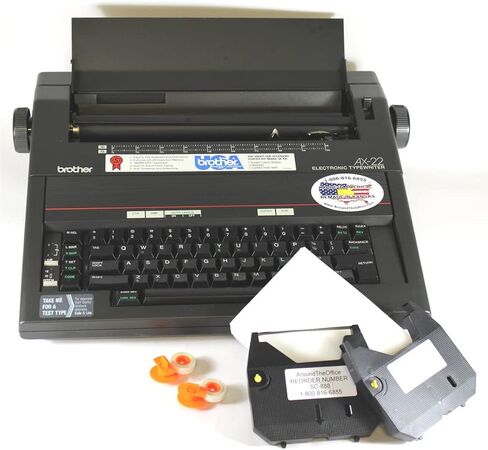 Made in America RE-Made in Kansas Brother AX-22 Typewriter Around The Office with 2 Extra Ribbons, Correction Tapes, and Dust Cover in Saudi Arabia