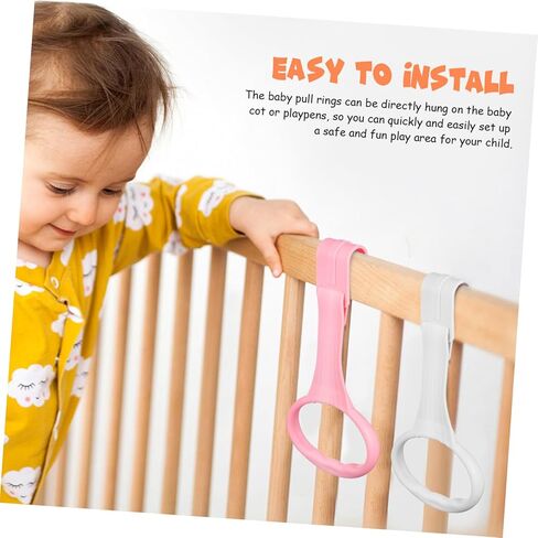 GALPADA 4 PCS حلقات سحب للعب الروضة و CRIB Plastic Plastic Rings up for Walking Training Bed Grip Sed لتطوير إكسسوارات المهارات الحركية in Kuwait