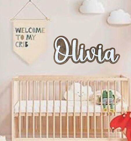 Name signs for boho Nursery decor Custom wood sign Personalized baby name sign Wooden nursery signs for Baby room wall art Gender neutral (30inch) in Saudi Arabia