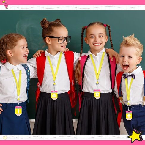 Kosiz 6 Sets Hall Pass Lanyards and School Passions pvc PVC PVC غير القابل للكسر مقاومًا للماء لقاعة الفصل الدراسي للطلاب ، ومراحيض ، ومكتبة ، ومكتب ، وممرضة ، يجب أن يكون لدى المعلم اللوازم in Kuwait