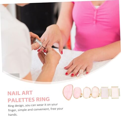 LIFKOME 6pcs Nail Color Mixing Trays Set Resin Manicure Pallet for Blending Nail Art Colors Easy to Use Ring Design for Home and Professional Use in Saudi Arabia
