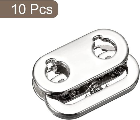 Uxcell Spring Cord Lock End Toggle ، 10pcs ثقب مزدوج سدادة سدادة سداول سوبس تمرير مقطع للرسومات ، أربطة الحذاء ، الحقائب (الذهب ، 22.2x15.2mm) in Saudi Arabia