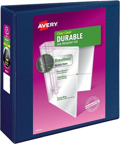 Avery Date View 3 Binder Ring ، حلقات مائلة 3 بوصة ، رابط واحد أزرق (17044) in Saudi Arabia