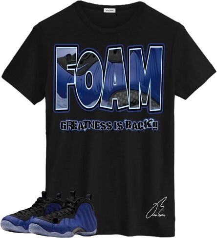 Air Foamposite One Deep Royal Tensing Shirt ، Foam Usisex Sneaker Graphic Tee ، أفضل هدية ، عيد ميلاد ، هدية له ، هدية عطلة ، رغاوي ، أزرق (أسود ، 3XL) in Saudi Arabia