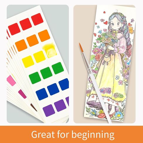 COIPLAY 648 Color Blocks Watercolor Paint Set, 52-Bookmarks, 3 Brushes, Silicone Cup, Travel & Adventure Coloring Books, for All Ages, Travel-Friendly, Easy to Use,All in One Art Supplies Craft kit in Saudi Arabia