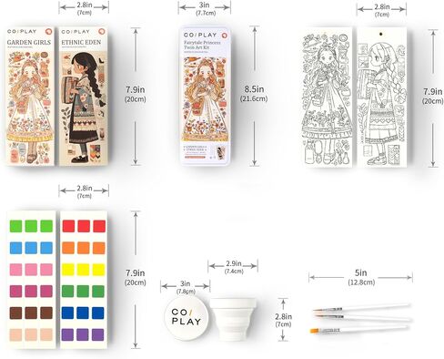 COIPLAY 648 Color Blocks Watercolor Paint Set, 52-Bookmarks, 3 Brushes, Silicone Cup, Travel & Adventure Coloring Books, for All Ages, Travel-Friendly, Easy to Use,All in One Art Supplies Craft kit in Saudi Arabia