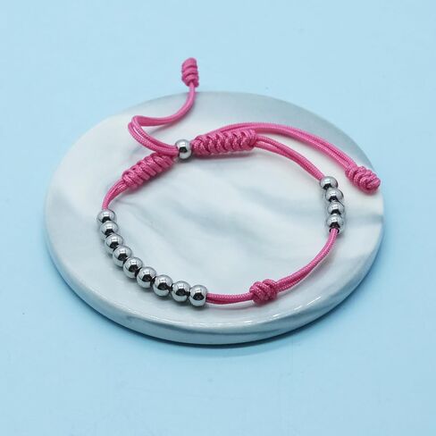 Sport Bead Ranger Bracelet, 13 Beads Score Tracker for Golf, Swimming, Baseball, Pickleball, Jogging, Adjustable Stroke Counter, Stainless Steel Beads Unisex Gift (Pink) in Saudi Arabia