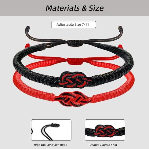 Red String of Fate Bracelets,Adjustable Protection Couples Bracelets, Handmade Red Bracelets for Women as Boyfriend Girlfriend Friendship Jewelry (Red String of Fate) in Saudi Arabia