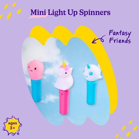 Cool Things Mini Light Up Spinner Toy Wand للأطفال - أضواء وألوان الغزل - هدية ممتعة ولعب الصيف والترفيه الحفلات وغرف التوحد الحسية وجوائز الفصول الدراسية (3 أصدقاء في Safari) in Kuwait