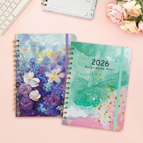 2026 Planner, Academic Monthly And Weekly Calender Planner, Jan. 2026 – Dec. 2026, A5 (6.3" X 8.5") Planner With Sturdy Cover, Twin-Wire Binding, Planners With Monthly Tabs For Teacher & Student (A) in Kuwait